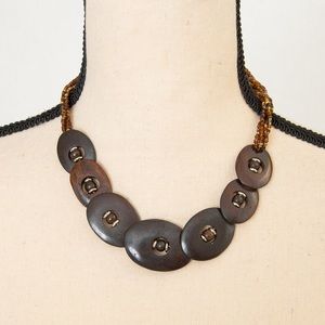 Dark chocolate choker necklace retro wood look Xhilaration